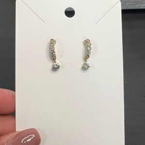 Darling Gold Tone Cubic Zieconia Stud Earrings